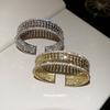 Metal super flash zircon multi-layer open bracelet fashion versatile temperament bracelet niche design jewelry