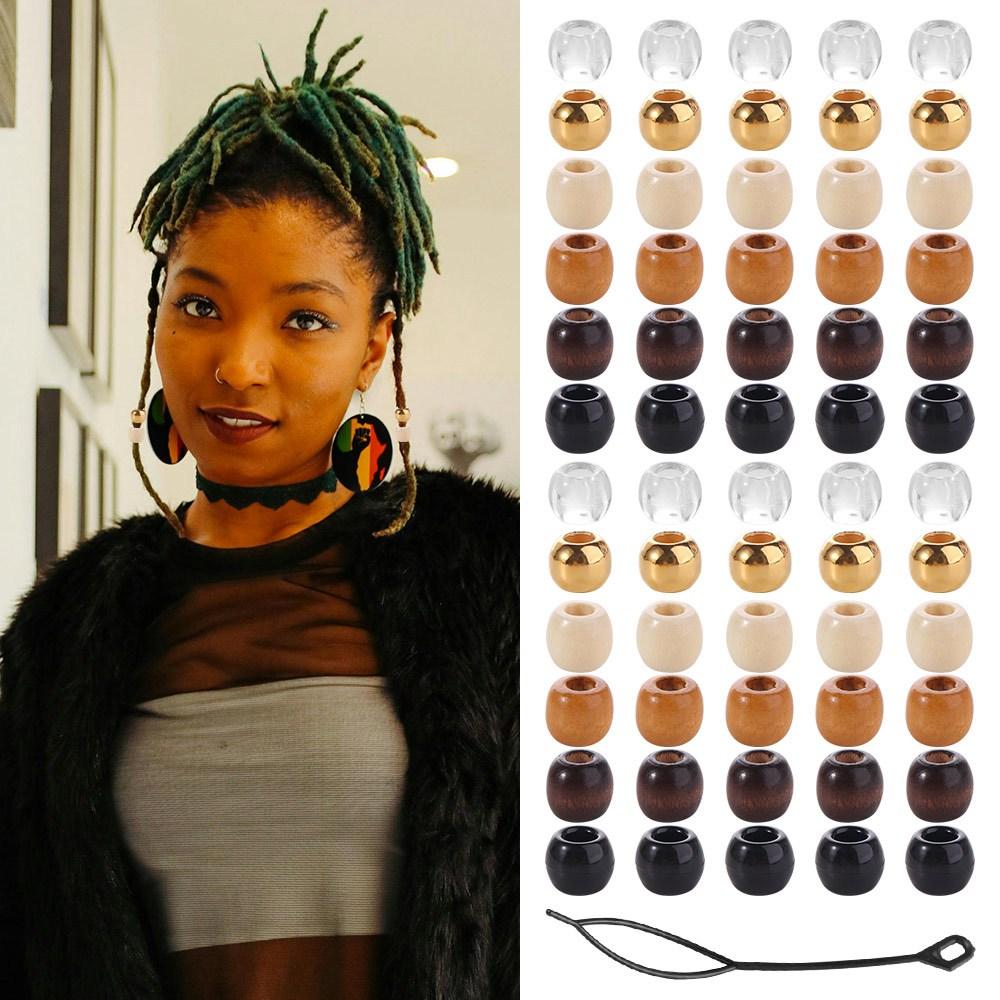 120Pcs Multi Style Braiding Beads Headwear Dreadlocks Hair Rings  Beading Tool Set