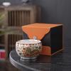 Vergoldete Silber-Teetasse Kreative China-Chic Einzelne Keramik-Teeschale Kulturelle Kreative Tee-Meister-Tasse Geschenkbox Feiertagsgeschenk