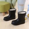 EVA Velvet Waterproof Rain Boots Non-slip Warm Rain Shoes Adult Integrated Shoes Kitchen Laundry Cotton Shoes