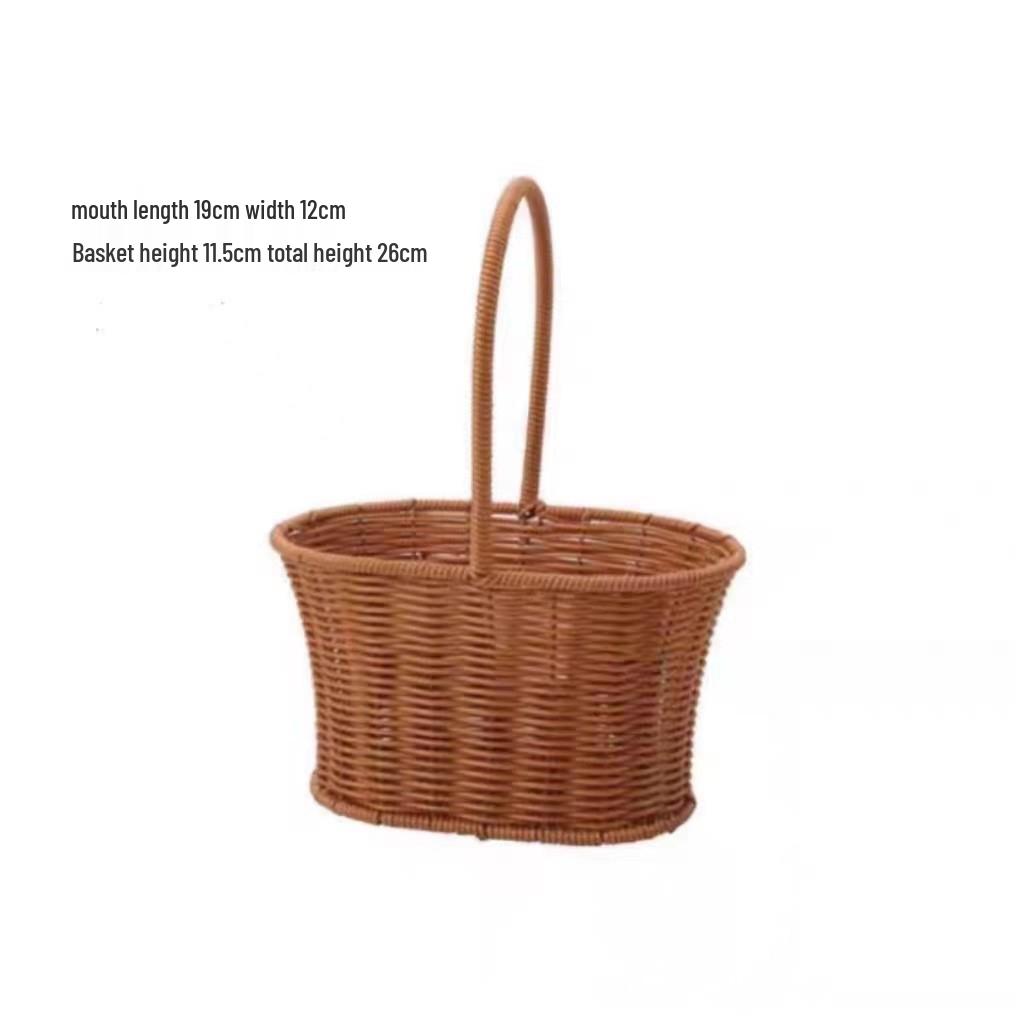 

Imitation Rattan Handbag Floral Arrangement Basket - Decorative Woven Flower Basket for Living Room Ornaments.