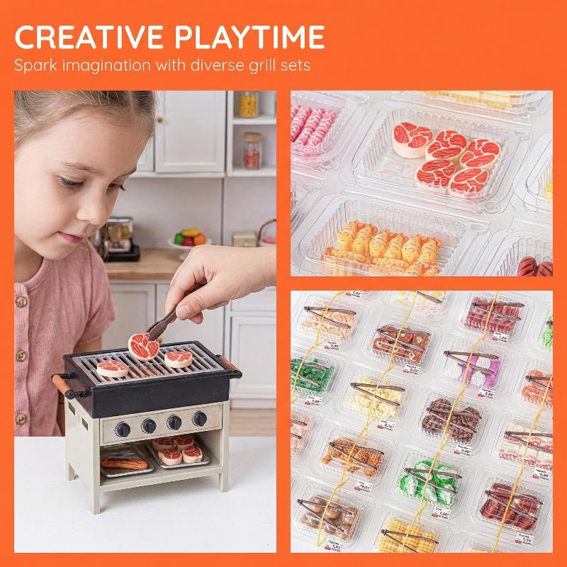 Miniature Simulation Barbecue Food Toys Models Realistic Kitchen Ingredients for DIY Dollhouse and Kids Education