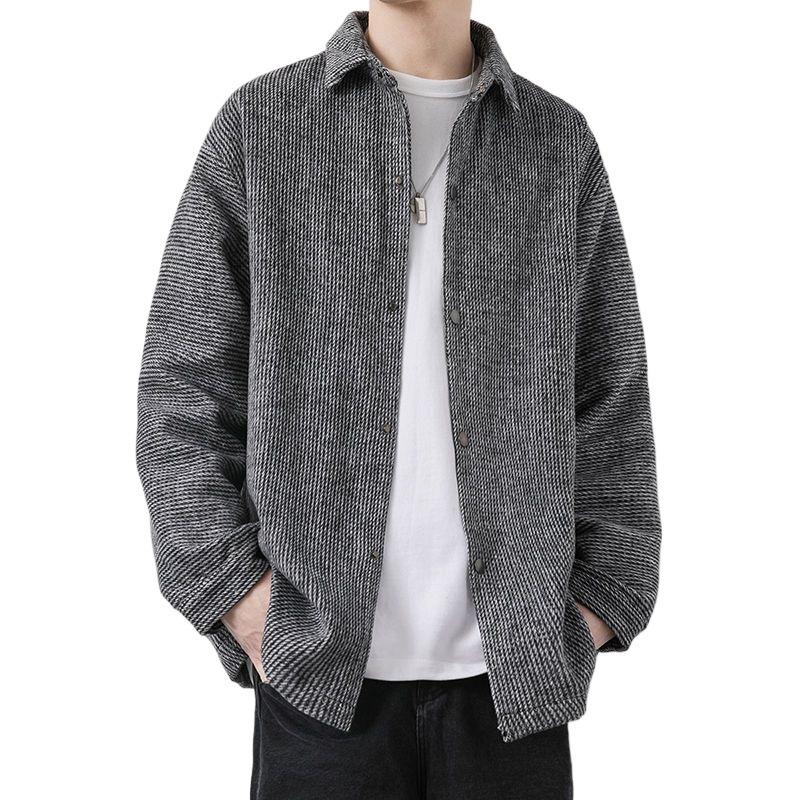 Spring Autumn New Style Mens Outerwear Corduroy Shirt Loose Youth Long Sleeve Shirt Thin Casual Versatile Top