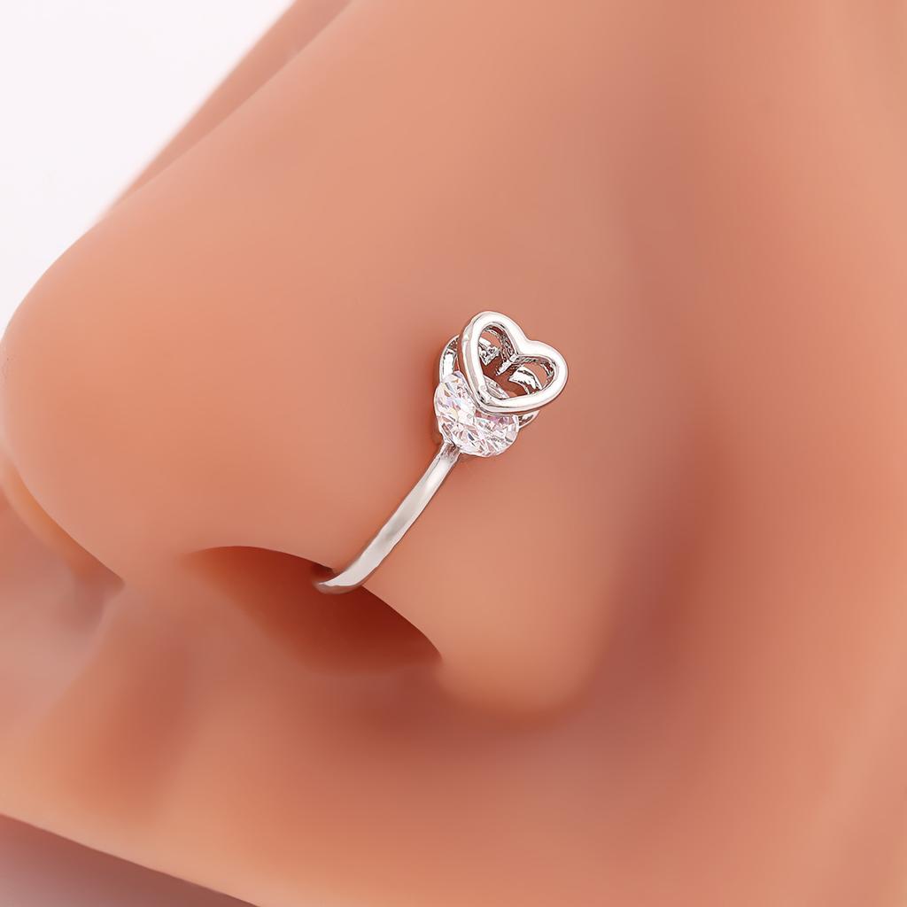 Stylish And Smart Love U-Shaped Nose Clip, Japanese And Korean Simple And Exquisite Personalized Nose Ring, Female Free Punching Love Nose Stud