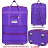 158L Aviation Large Capacity Rolling Travel Bag - Foldable Wheeled Luggage Storage, Oxford Cloth