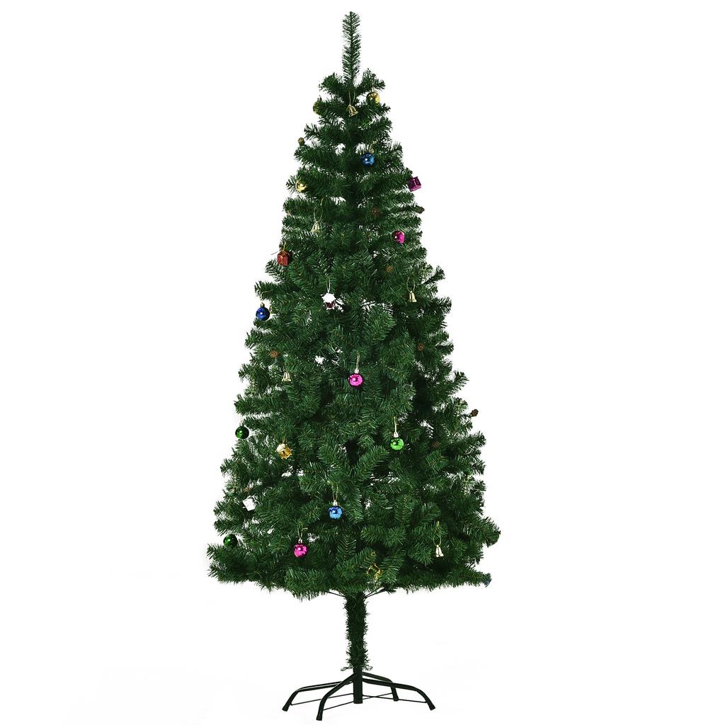 Artificial Christmas Tree 180 cm with 624 Branches Ornaments Pinecones Christmas Decoration for Indoors Green