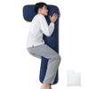 AngQi Body Pillow for Men, Large Size, Adjustable Height, Includes 300g of Refill Cotton, Suitable for Side Sleepers, Skin-Friendly, Natural Bamboo Fi