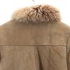 OLD 90s Leather Jacket 9 Beige Boa Fur Lining Women Used