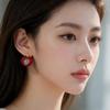 Resin Fruit Earrings Women Wine Red Cartoon Sweet Edgy Style Post Lightweight Fashion Jewelry