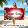 Christmas Theme Quick Dry Beach Towel Custom Name Text Print Large Sand Resistant Towel Beach Vacation