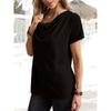 Women Casual Solid Color Short Sleeve Loose T Shirt