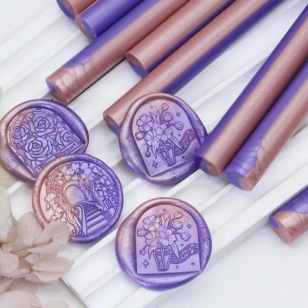5PCS Lacquer Round Mixed Color Wax Rod Sealing Wax Variety of Mixed Color Retro Wax Strips Envelope Sealing