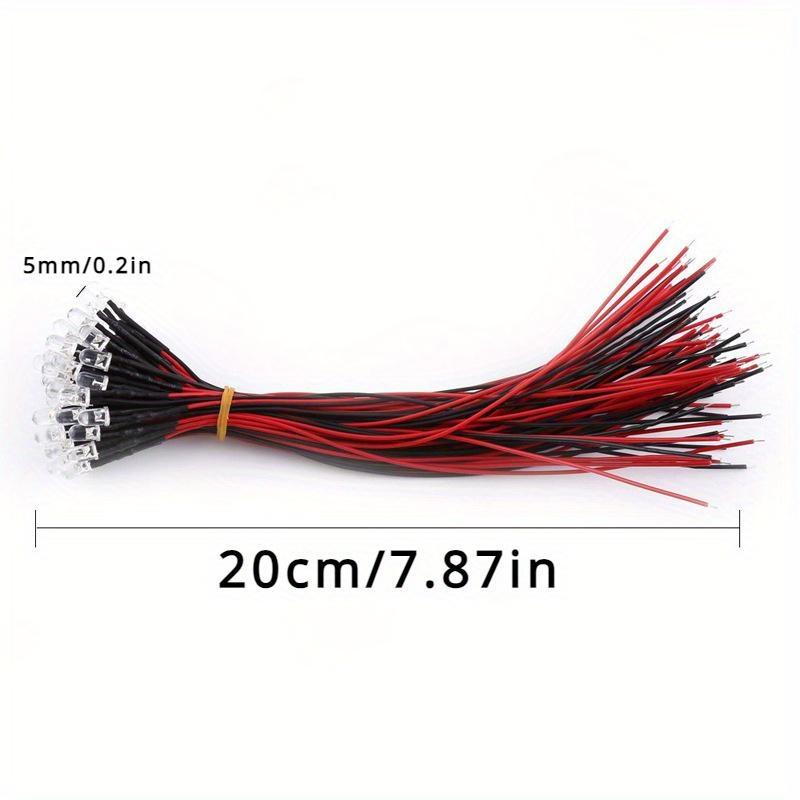 20PCS DC 12V Precablat 5mm LED Bec Bec Precablat Diode Emițătoare Transparent Galben Albastru Verde Alb Roșu