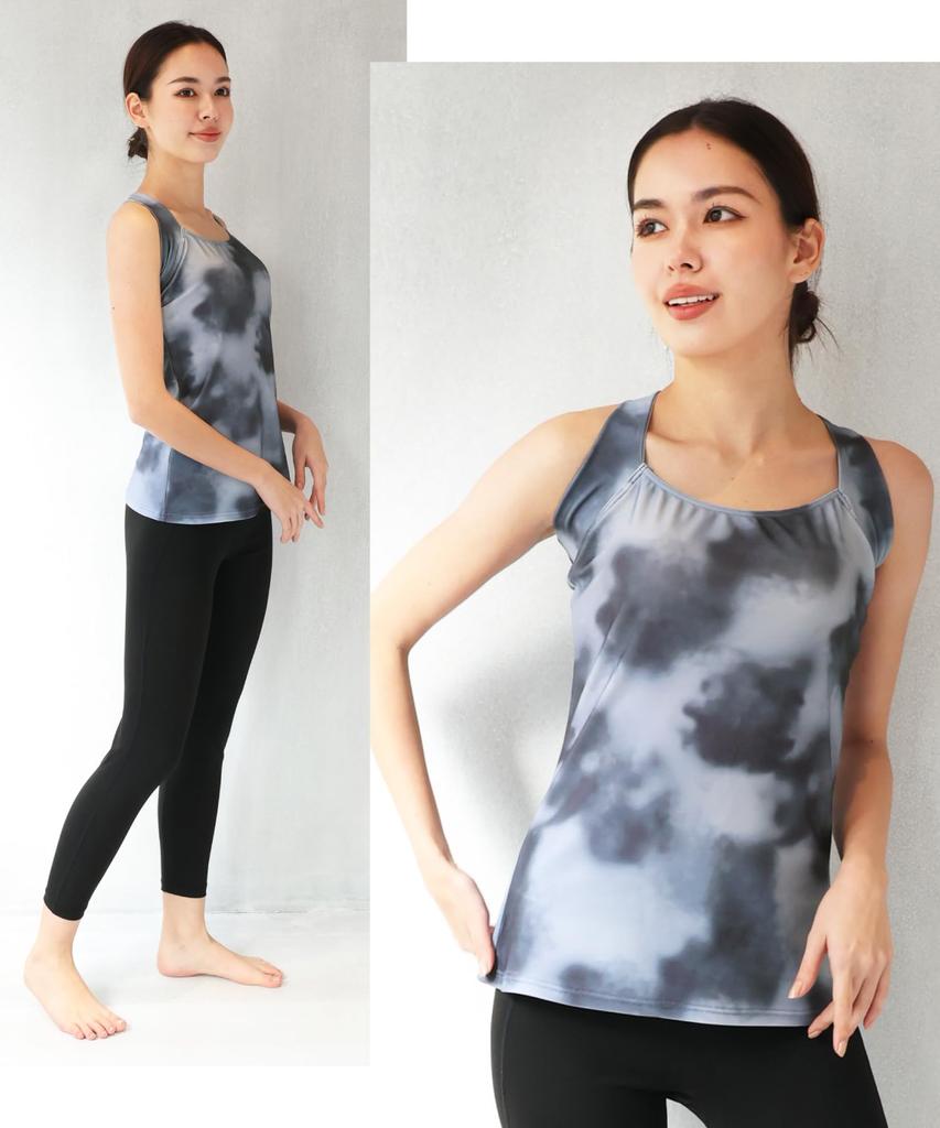 ON NISHIKI Short Sleeve Tank Top with Perfect for Gym and Home Workouts Dark Size Women's Cups, Amphibious, Quick-Drying, Yoga, Fitness, Running,