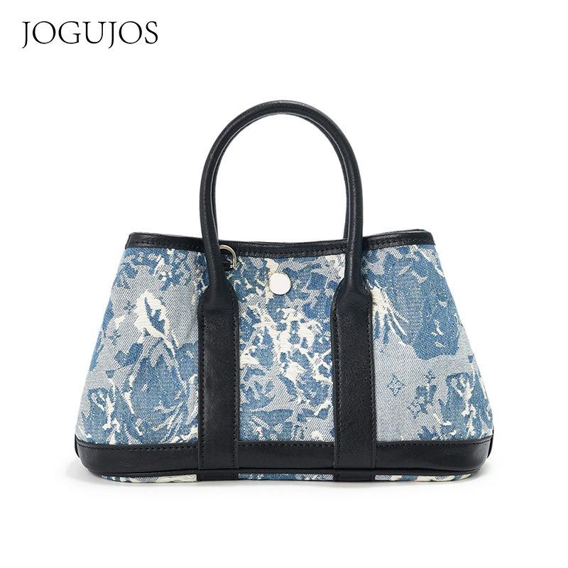 

JOGUJOS hot-selling new women s bag versatile denim with vegetable tanned leather messenger bag light luxury women s handbag
