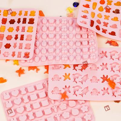 Blandad frukt och djur silikon chokladform kanin fisk fudge godis geléform geometrisk hjärta tårtdekor bakning is form presenter