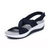 Summer Wedge Heel Bohemian Velcro Fish Mouth Muffin Cross Kink Women's Sandals