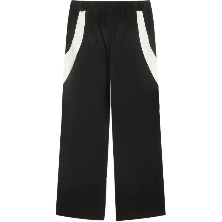 PUMA Pants 1948 SS25 Brand Logo Quick-Dry Sport Color-Block Versatile Woven Long Kids Quick-Dry Pants Kids bottoms Black White 950435-01