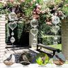 Heart Wind Spinner Wind Chimes Hanging Decorations Pendants Rotating Wind Chimes Garden Home Decor Metal Drip