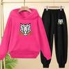 Children's 3-12Yrs Tiger print Pullover Hoodie Boys Girls Toddler Sweatshirt+Trousers Casual Fashion Charming Sports Jogging Set
