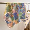 Tropical jungle double-sided two-color silk wool square scarf winter new warm shawl light luxury scarf scarf women