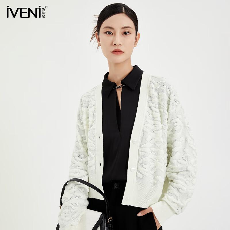 

Iveni 2025 Autumn Women s V-Neck Knit Cardigan S