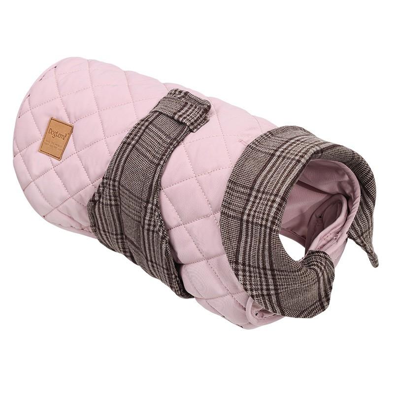 Pet Cotton Coat Winter Warm Windproof Outerwear In Classic Preppy Style