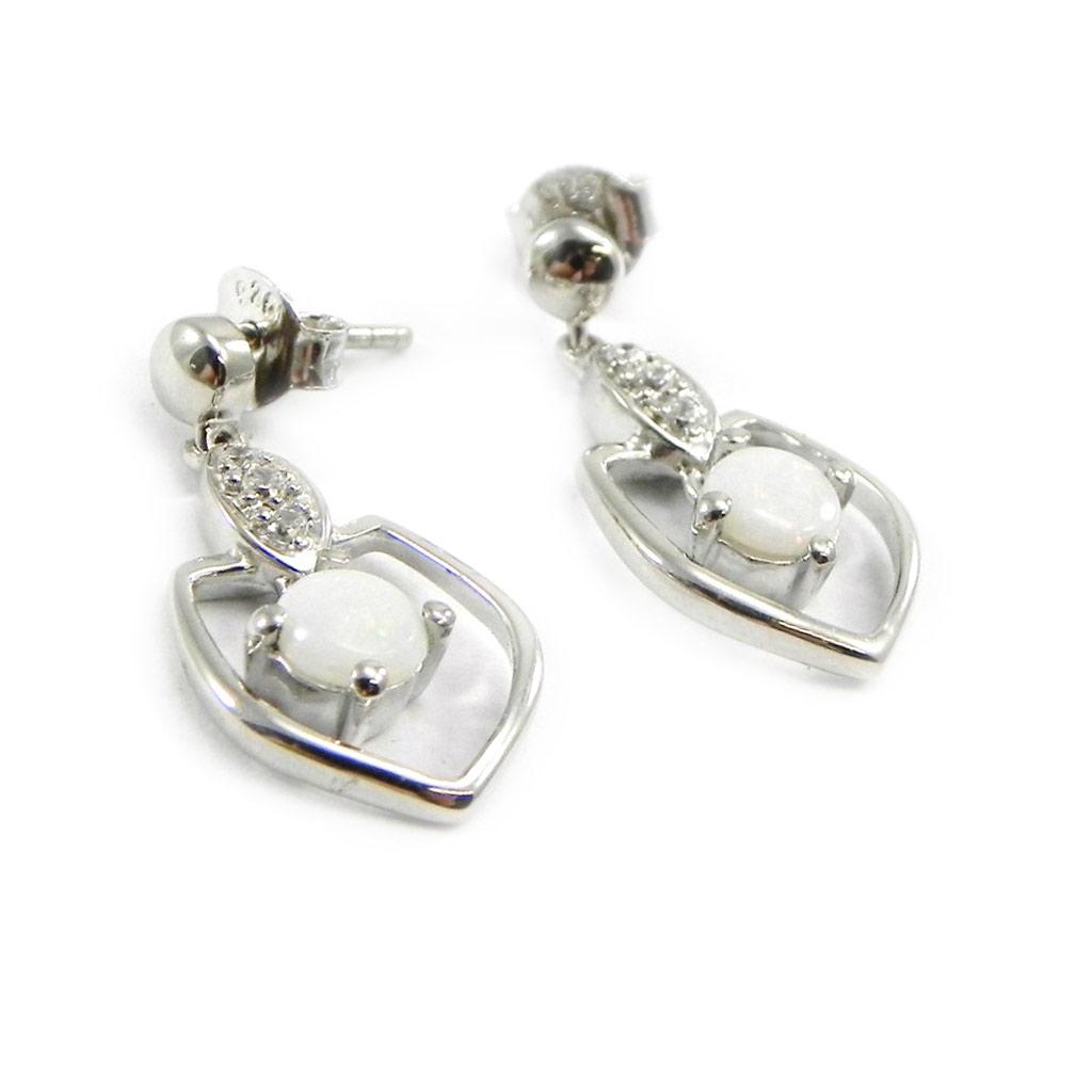 Les Trésors De Lily [I2582] - Silver Earrings 'Opal Goddess' Silver White (rhodium Plated) - 21x10 Mm