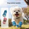 Lot de 4 Chaussures pour Chien en Maille Respirante Mignonnes pour l'Été, Refroidissantes, Antidérapantes, avec Sangle Réfléchissante, Ensemble de Chaussures pour Chiots pour la Marche en Extérieur