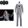 Costume Cosplay Beetlejuice Black And White Striped Suit Halloween Party Prop