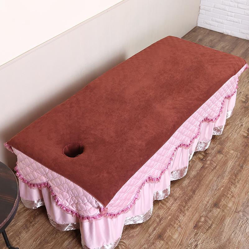 Beauty Bed Sheets Bath Towels Massage Therapy Bed for Beauty Salons Large Towels Adult Soft Polyester Dustproof Pad with Holes