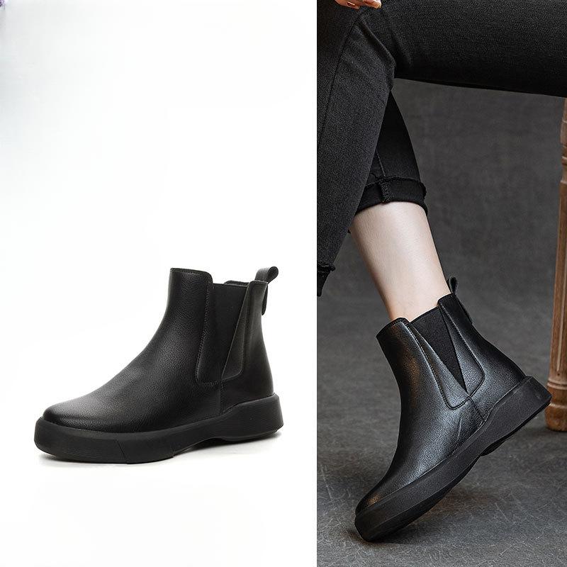 New Autumn and Winter Shoes Soft-soled Boots Women's Versatile Thick-soled Ankle Boots and Extra-thick Boots