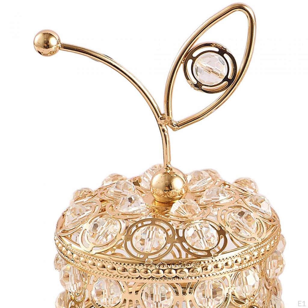 Crystal Jewelry Box, Trinket Organizer Case Decoration Rings Earrings Necklace Storage