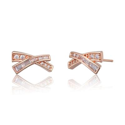 ELLE Jewelry 14K GF Cross Cubic Point Earrings ELGPEE568