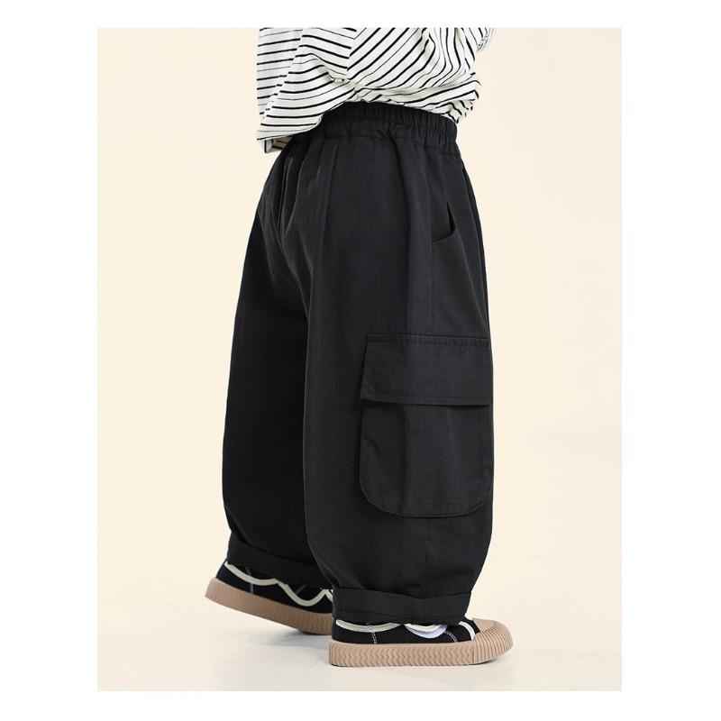 Boys Kids Loose Casual Solid Korean Style Long Trousers For Spring Autumn