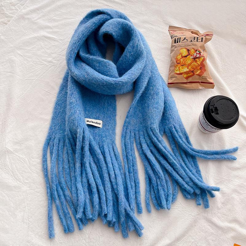 Ankara red wool Christmas solid color wool scarf women's winter high-end atmosphere shawl