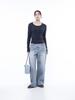 Chaenseseunoi Wide Round Neck Cable Knit Navy/W251Tp07Ny