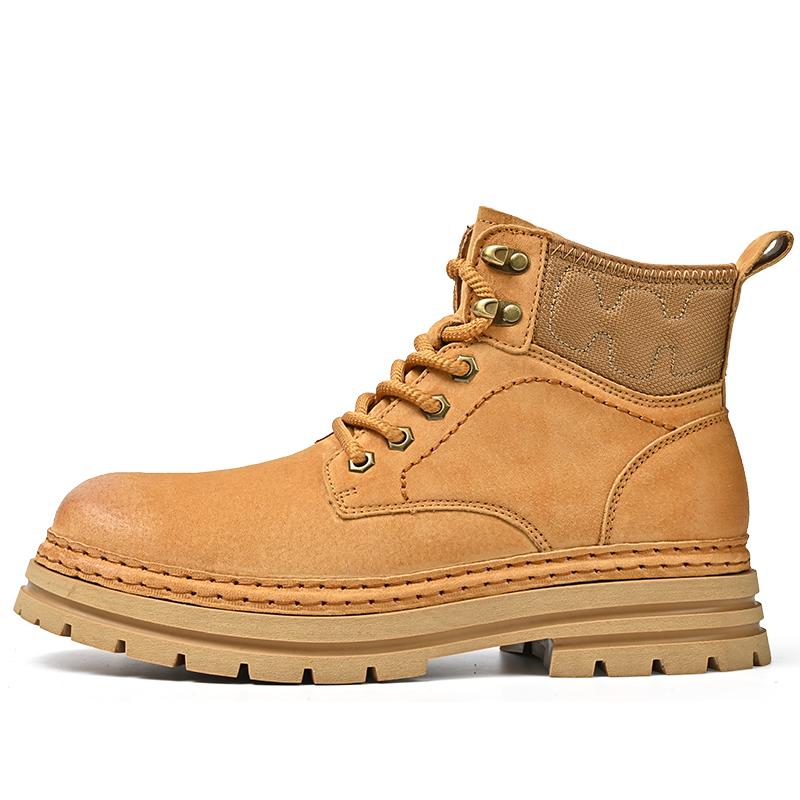 

Рабочие ботинки Golden Sapling для мужчин, кожаные туфли на платформе, уличные повседневные мужские ботинки, обувь для отдыха, тактические ботинки, мужские 46 жёлтый