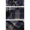 Men Fashion Plaid Long Sleeve Loose Casual Stand Collar Shirt