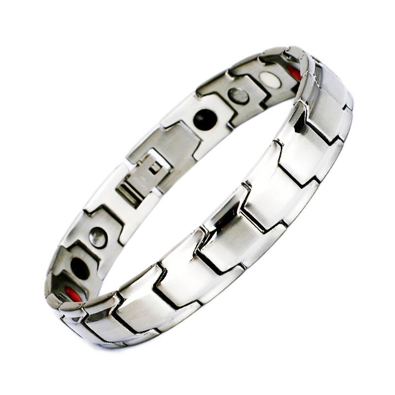 Men’s Titanium Stainless Steel Magnetic Bangle Bracelet, Couple Style, In Stock.