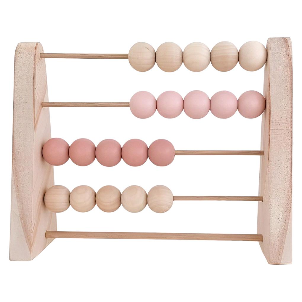 Holz Abacus Spielzeug Einfache Design Mathematik Lernen Spielzeug Tischplatte Schmuck beige