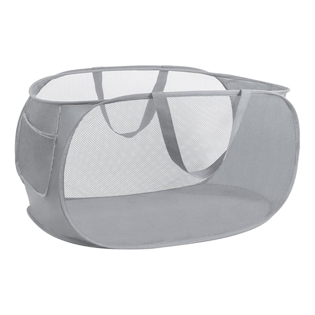 1PC Horizontal Foldable Laundry Basket Mesh Cloth Breathable Laundry Hamper Home Accessories Large Capacity Storage Baskets