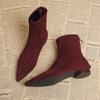 2026 Nuovi Stivaletti da Donna a Punta in Camoscio Scarpe Chunky Designer Moda Inverno Stivali da Donna Scarpe Chelsea Donna Botas