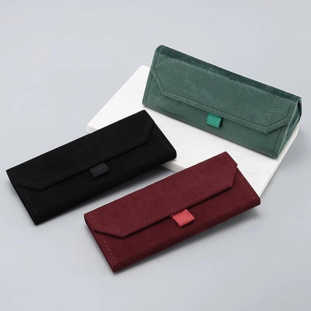 Portable Triangle Folding Plush Box Glasses Box Glasses Case Sunglasses Case