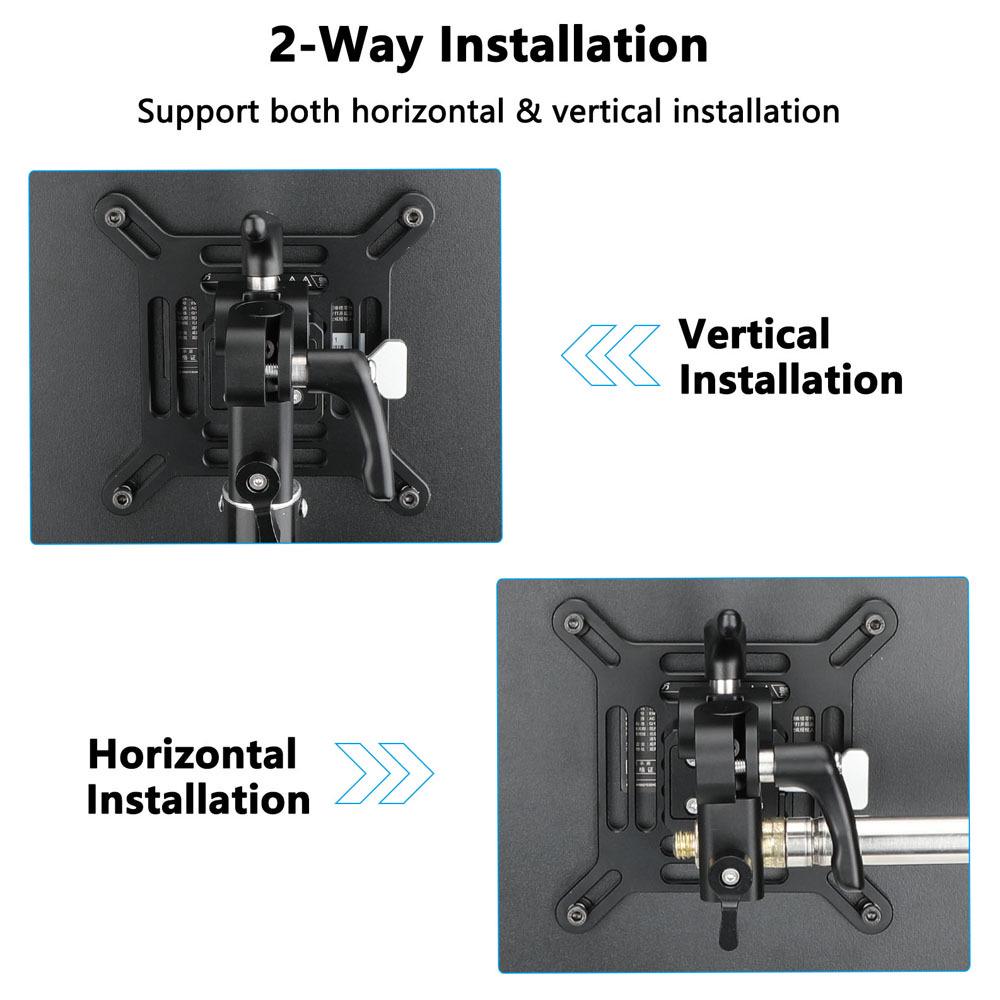 Adjustable HDRIG Monitor VESA Mount Bracket with 16MM Light Stand Adapter
