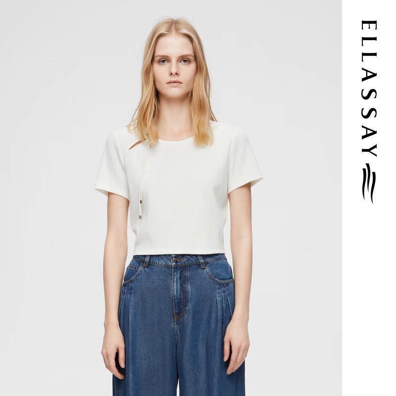 ELLASSAY Women s Hollow-Out Short-Sleeve T-Shirt L