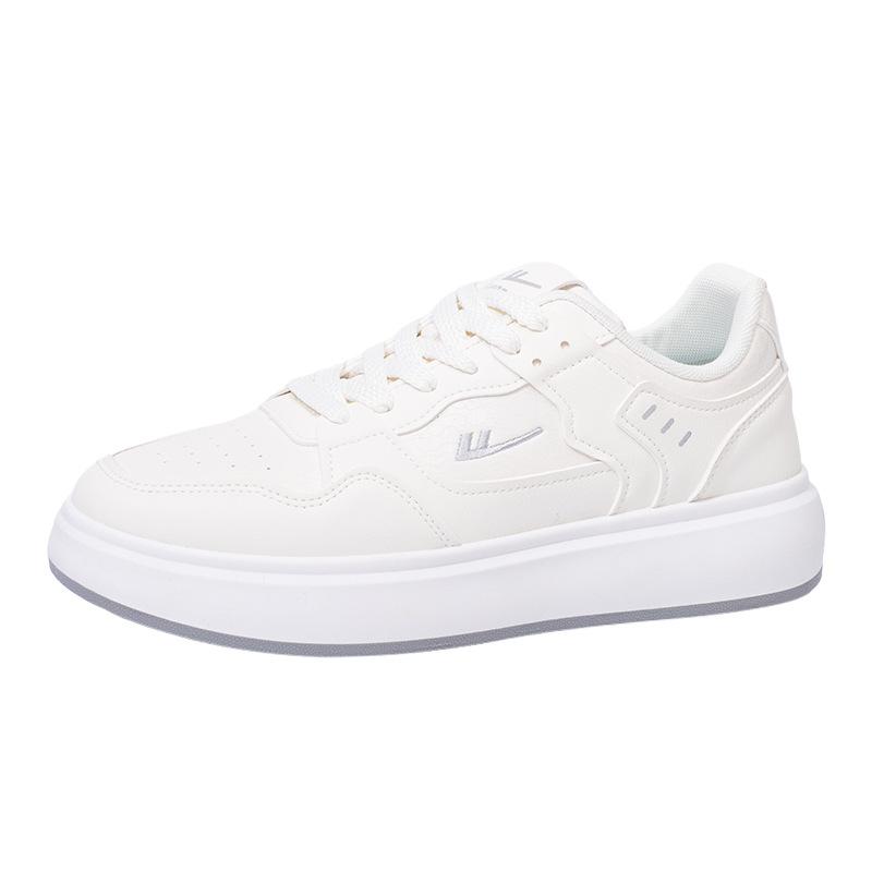 

Minimalist style lace-up white shoes thick-soled low-top casual breathable board shoes trendy student men s shoes 39 бежевый