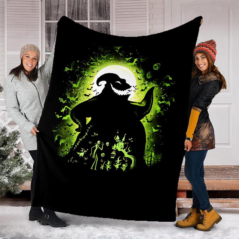 The Nightmare Before Christmas Theme Printed Blanket - Perfect for Couch, Bed, Travel & Outdoor Use | Machine Washable, Cozy & Durable.