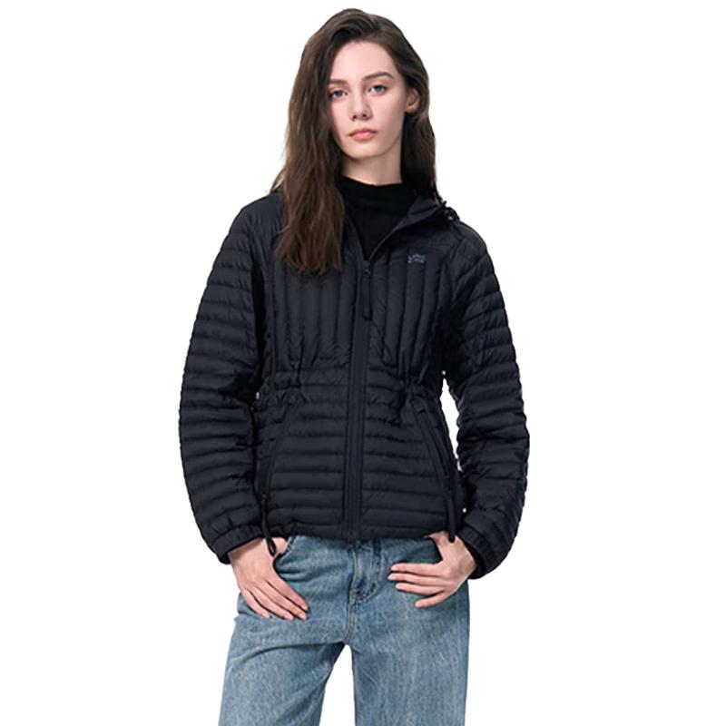 Jin Yujie Women's Lightweight Short Hooded 90% Duck Down Jacket