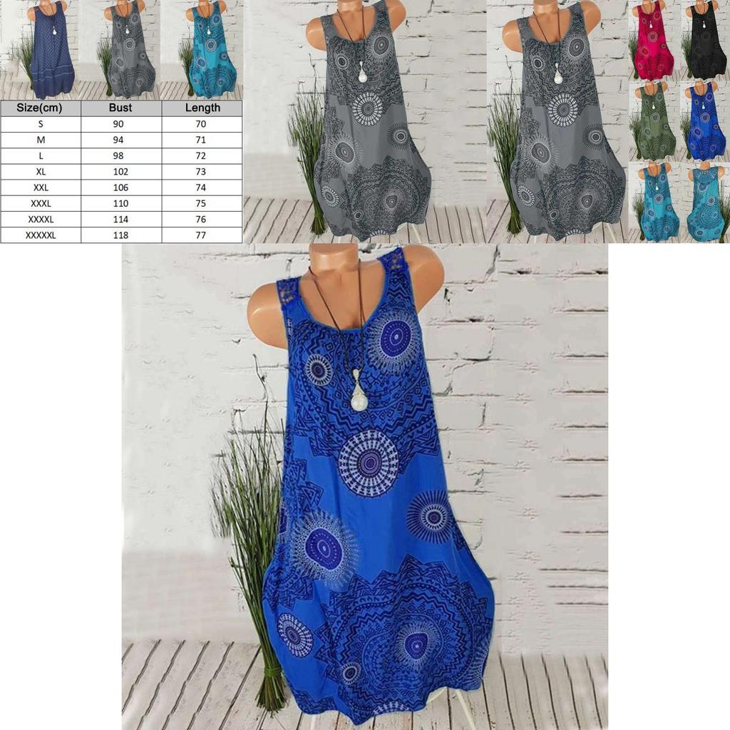 Women's Boho Sundress Midi Length Summer Evening Cocktail Party Beach Dress Size S To 5xl With Elegant Lace Hollow Design